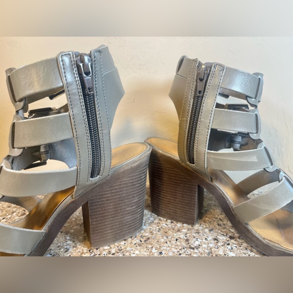 Rampage Jeana Heels Women’s Size 9M Taupe Brown Open Toe Block Heel Gladiator - Picture 11 of 12